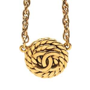 CHANEL Gold Logo Necklace